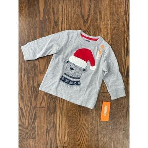 NEW GYMBORee Baby 6-12 Months Santa Bear Long Sleeve TEE